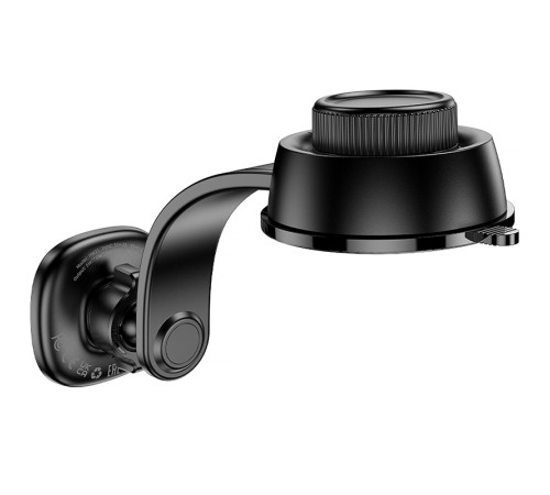 Автотримач з БЗП Hoco HW31 Crown Magnetic Wireless Charging 15W Black / Metal gray