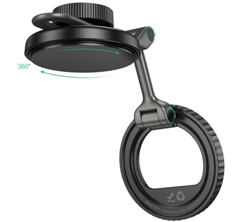 Автотримач Hoco H77 View (center console) Black / Metal gray