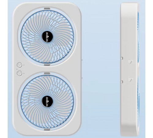 Настільний вентилятор F105 Dual-Fan Design 1800mAh Blue