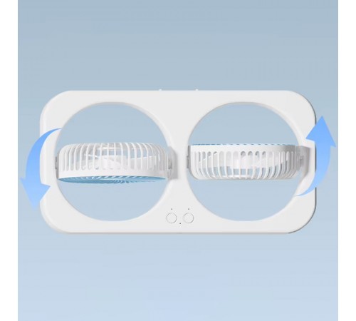 Настільний вентилятор F105 Dual-Fan Design 1800mAh Blue