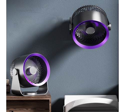 Портативний вентилятор S35 Built-in aromatherapy/mosquito repellent box 2400mAh Black / Purple