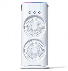 Настільний вентилятор F12 Spray Dual-Fan 2in1 з водяним охолодженням 1800mAh White
