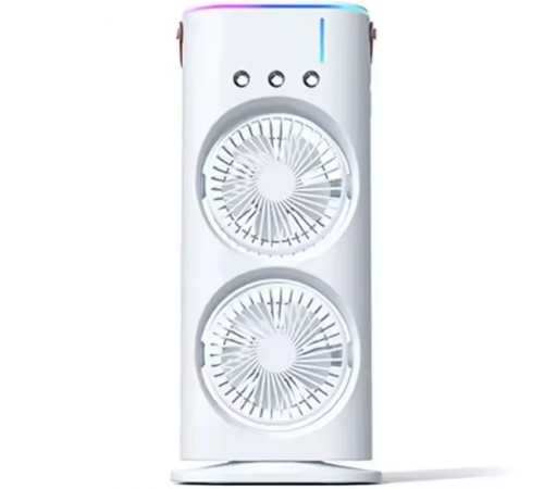 Настільний вентилятор F12 Spray Dual-Fan 2in1 з водяним охолодженням 1800mAh White