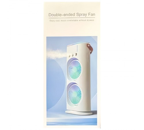Настільний вентилятор F12 Spray Dual-Fan 2in1 з водяним охолодженням 1800mAh White