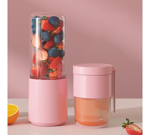 Портативний блендер / соковитискач N8 400+300ml 60W 1500mAh Pink
