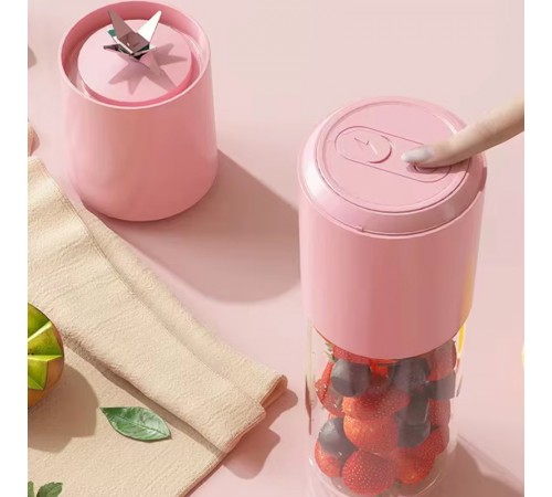 Портативний блендер / соковитискач N8 400+300ml 60W 1500mAh Pink