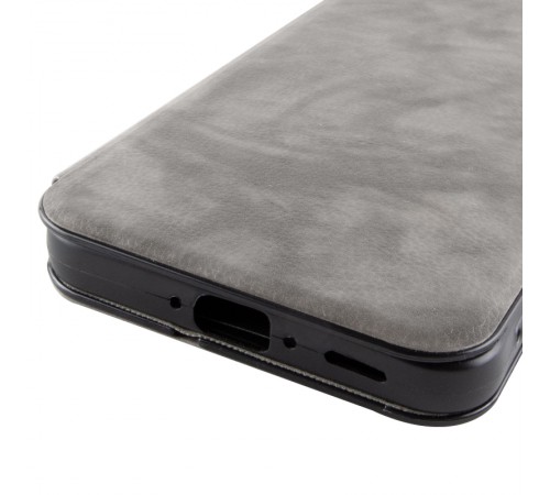 Шкіряний чохол-книжка Belora для Samsung Galaxy S24 FE Gray