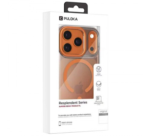 Чохол TPU+PC Puloka Resplendent with Magnetic Fit для Apple iPhone 17 Pro Max (6.9") Orange