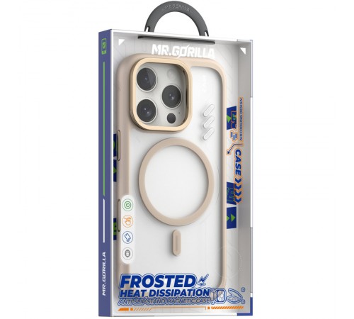 TPU+PC чохол Blueo Frosted Heat Dissipation Stand with MagSafe для Apple iPhone 16 Pro (6.3") Золотий / Gold