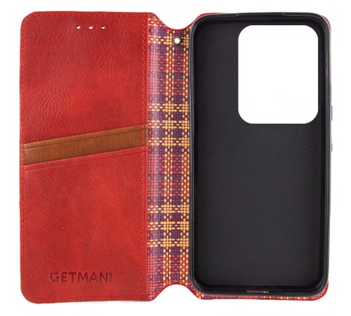 Шкіряний чохол-книжка GETMAN Cubic (PU) для Motorola Edge 70 Fusion / 70 Fusion+ Червоний