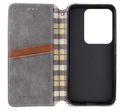 Шкіряний чохол-книжка GETMAN Cubic (PU) для Motorola Edge 70 Fusion / 70 Fusion+ Сірий
