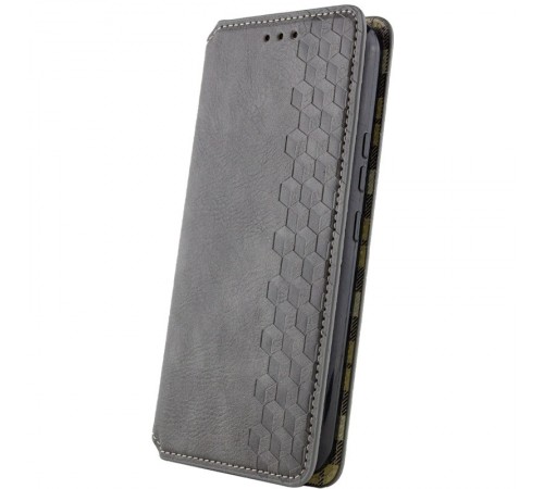 Шкіряний чохол-книжка GETMAN Cubic (PU) для Motorola Edge 70 Fusion / 70 Fusion+ Сірий