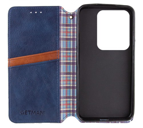 Шкіряний чохол-книжка GETMAN Cubic (PU) для Motorola Edge 70 Fusion / 70 Fusion+ Синій
