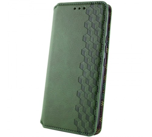 Шкіряний чохол-книжка GETMAN Cubic (PU) для Motorola Edge 70 Fusion / 70 Fusion+ Зелений