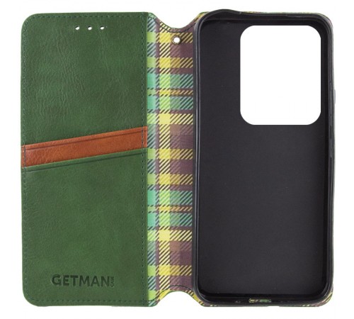 Шкіряний чохол-книжка GETMAN Cubic (PU) для Motorola Edge 70 Fusion / 70 Fusion+ Зелений