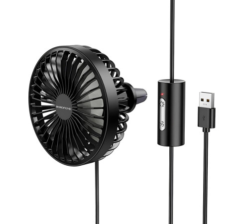 Вентилятор автомобільний Borofone DBF11 three speed (USB-A) Black