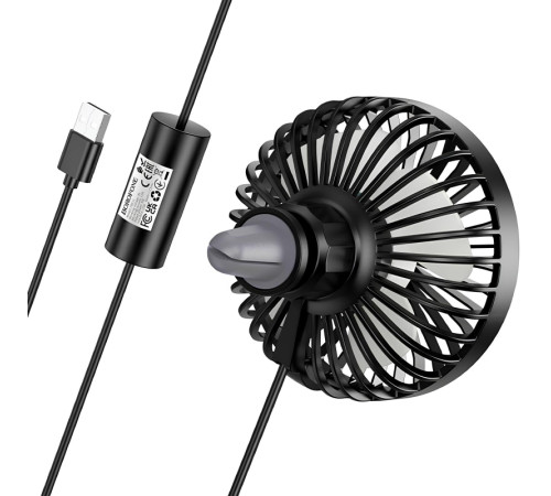 Вентилятор автомобільний Borofone DBF11 three speed (USB-A) Black