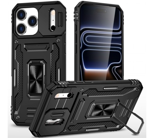 Ударостійкий чохол Camshield Army Ring для Apple iPhone 17 Pro Max (6.9") Чорний / Black