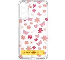 Чохол TPU Clear Joy для Motorola Moto G17 Power Butterfly Garden
