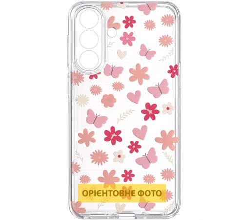 Чохол TPU Clear Joy для Motorola Moto G17 Power Butterfly Garden