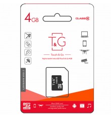 Карта пам'яті T&G microSDHC Class 10 - 4GB (без адаптера) Чорний