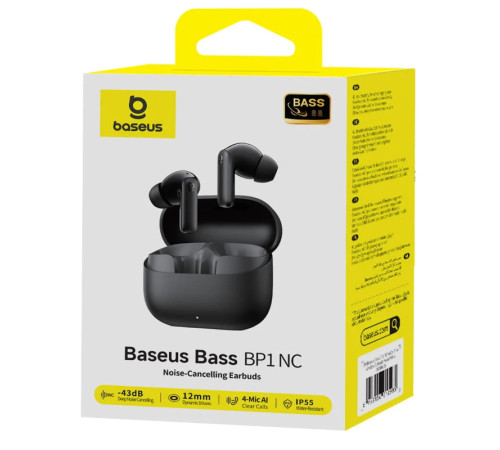 Бездротові TWS навушники Baseus Bass BP1 ANC+ENC (A00107) Cosmic Black