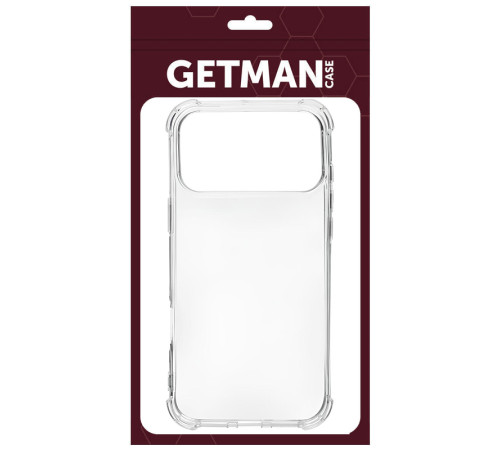 TPU чохол GETMAN Ease logo посилені кути для Apple iPhone 17 Pro / 18 Pro (6.3") Безбарвний (прозорий)