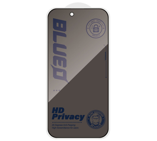 Захисне 2.5D скло Blueo Full Cover Anti-Peep для Apple iPhone 18 Pro Max (6.9") Чорний