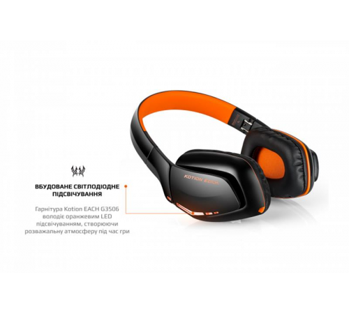 Bluetooth-гарнітура Kotion EACH B3506 Black/Orange (ktb3506bt)