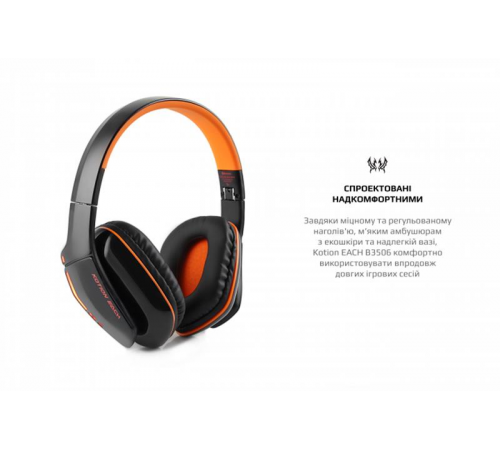 Bluetooth-гарнітура Kotion EACH B3506 Black/Orange (ktb3506bt)