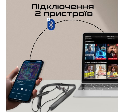 Bluetooth-гарнітура Promate Leap-200h Black