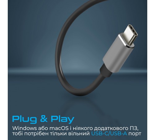 USB-хаб Promate LiteHub-4 USB Type-C Grey