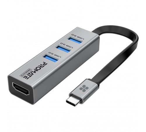 USB-хаб Promate MediaHub-C3 USB Type-C Grey