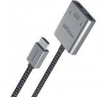 Адаптер Promate HDMI - 2xHDMI (M/F) 1 м Black (mediasplit-h2.black)
