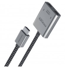 Адаптер Promate HDMI - 2xHDMI (M/F) 1 м Black (mediasplit-h2.black)