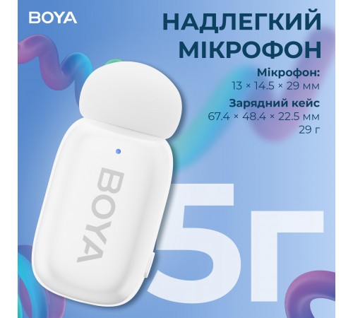 Мікрофон BOYA mini-13 Type-C/Lightning White