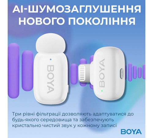 Мікрофон BOYA mini-13 Type-C/Lightning White