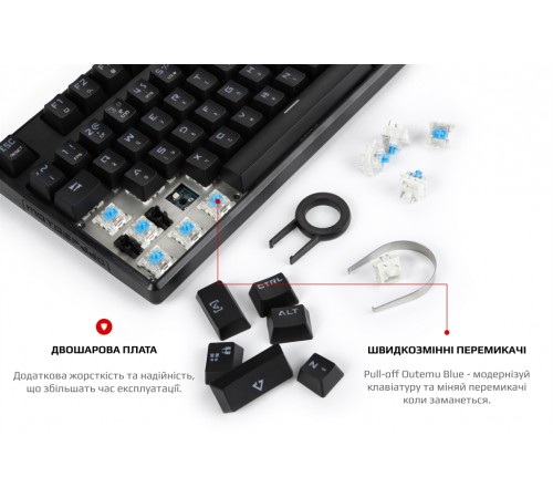 Клавіатура Motospeed CK107 Outemu Blue RGB Ukr Black (mtk96mb)