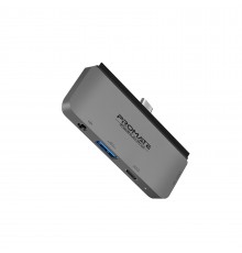 Концентратор USB Type-C Promate PadHub-Pro 4 in 1 Grey (padhub-pro.grey)