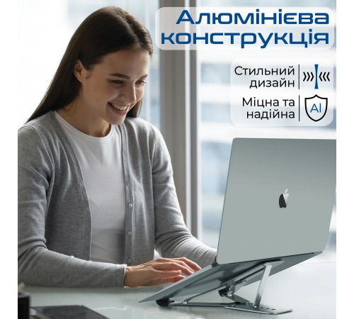 Охолоджуюча пiдставка для ноутбука Promate PocketMount Grey