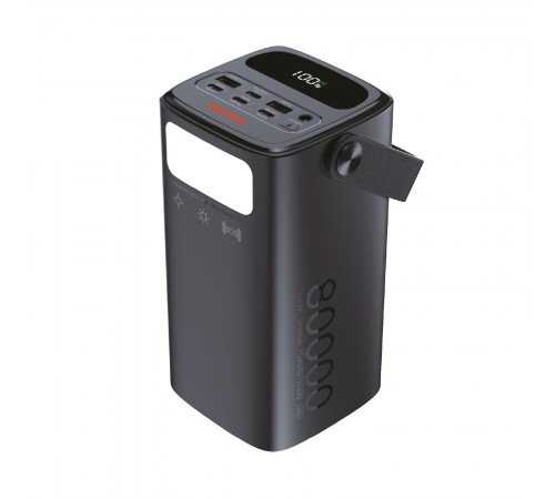 Універсальна мобільна батарея Techno 80000mAh PD 65W QC 3.0 Black (powerbank-80)