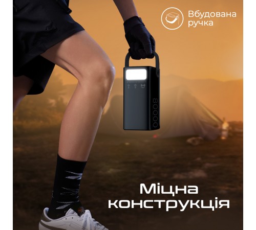 Універсальна мобільна батарея Techno 80000mAh PD 65W QC 3.0 Black (powerbank-80)