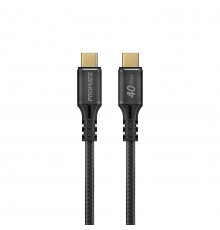 Кабель Promate USB Type-C - USB Type-C (M/M), 5 A, 240 W, 2 м, PowerBolt240 Black (powerbolt240-2m.black)