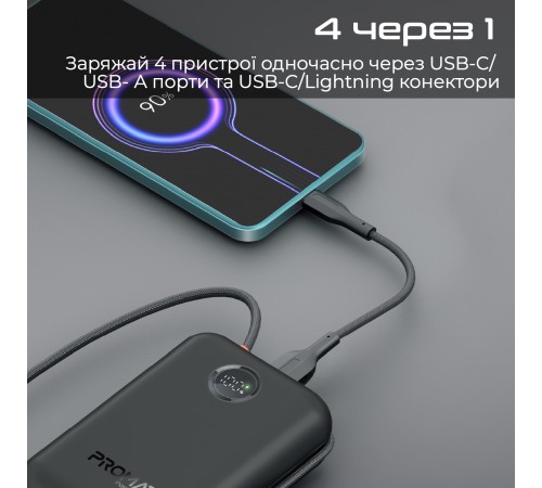 Універсальна мобільна батарея Promate PowerPod-30 30000mAh 35W Black