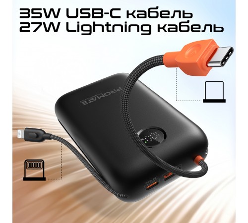 Універсальна мобільна батарея Promate PowerPod-30 30000mAh 35W Black