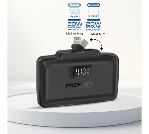 Універсальна мобільна батарея Promate PowerUp-10Duo 10000mAh 20W Black