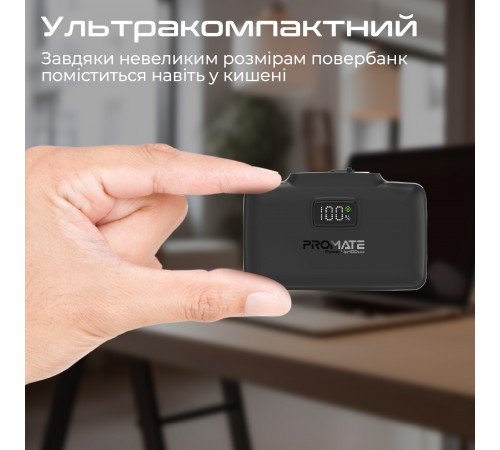 Універсальна мобільна батарея Promate PowerUp-10Duo 10000mAh 20W Black