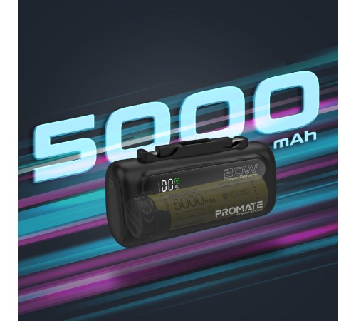 Універсальна мобільна батарея Promate PowerUp-Duo 5000mAh 20W Black