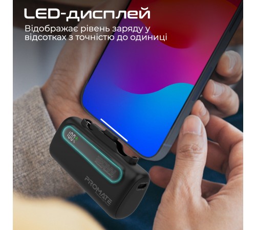 Універсальна мобільна батарея Promate PowerUp-Duo 5000mAh 20W Black