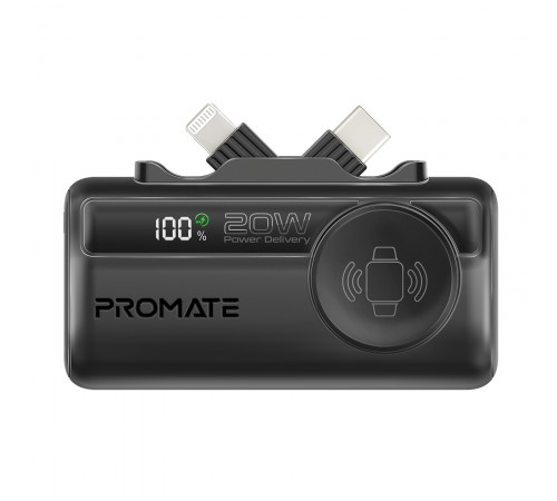 Універсальна мобільна батарея Promate PowerUp-Trio 5000mAh 20W Black